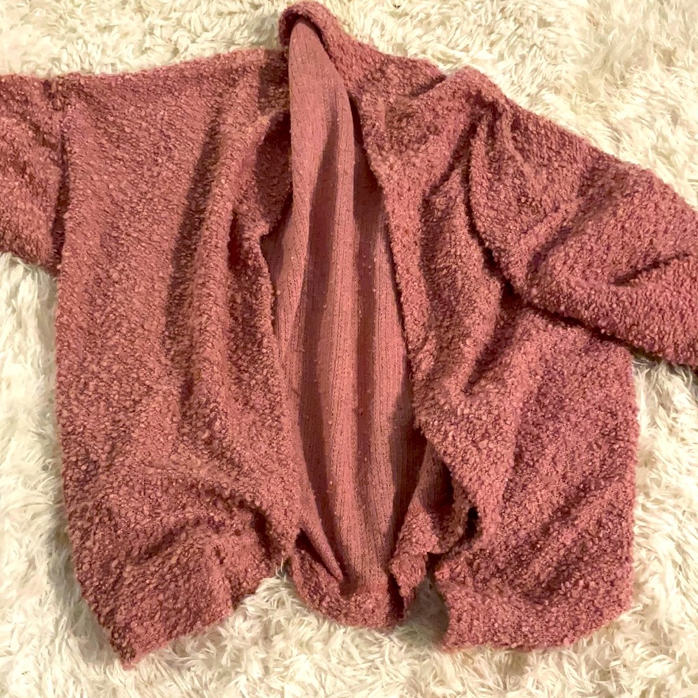 Short pink popcorn cardi size M/L Target